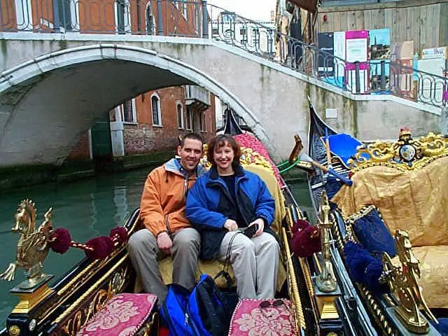 Danny and Tracy on a gondola in Venice, Italy.