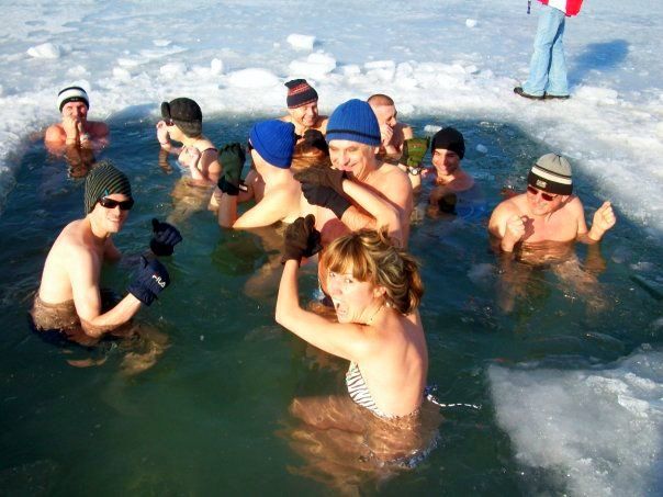 Extreme frozen lake swimming in Poland!