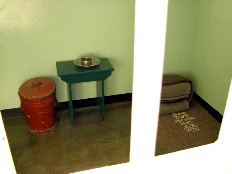 Nelson Mandela's prison cell in South Africa.