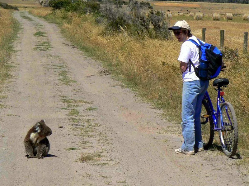 Randy's caption: "Marsupial and Wife." Ha! The joys of travel.