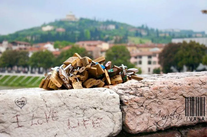 "Love Locks" in Verona, Italy.