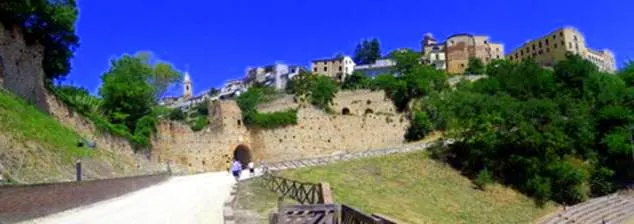 The walled city of Ripatransone, Italy seen from the amphitheater. The top right was the cooking exchange's residency!