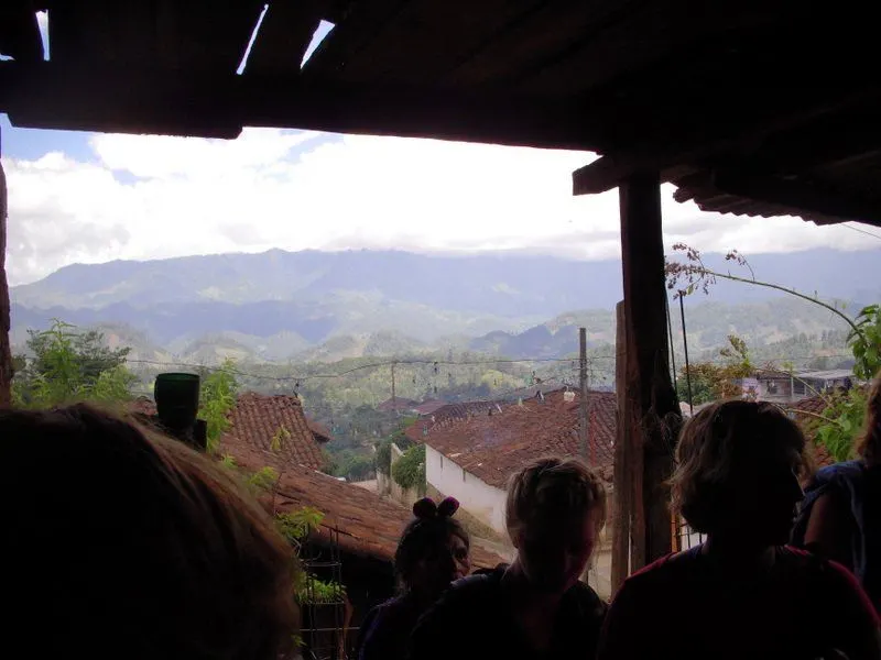 A view of Chajul and surrounding mountains from a local home.
