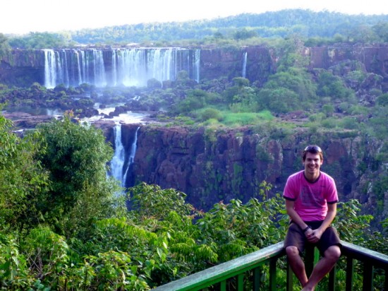 Tom at thundering Iguazu Falls, Brazil!