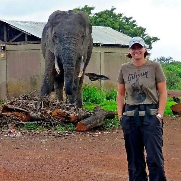 Kim and an elephant at Mole National Park!