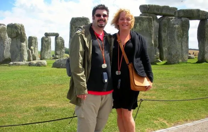 Tracy and her husband at Stonehenge.