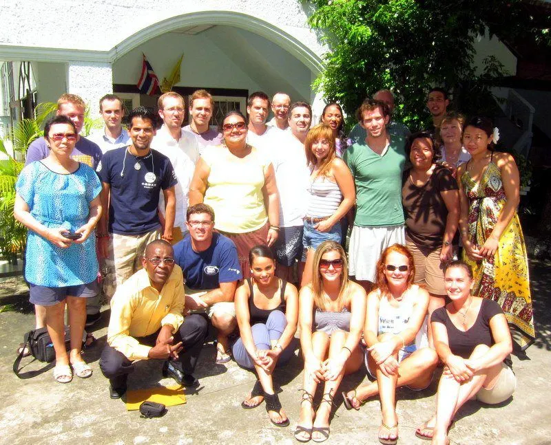 Mike with his TEFL class in Phuket, Thailand.