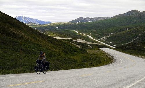 Haines Highway, winding from Alaska through Canada.