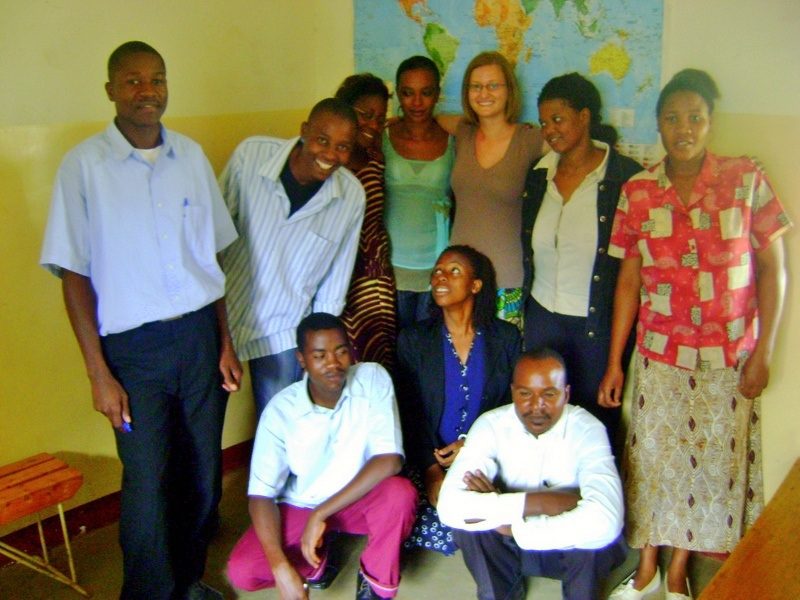 Lisa's students in Moshi, Tanzania. Lisa says: "Teaching adults is truly rewarding. They were so eager to learn and insisted I was a good teacher even though I didn't know what I was doing!"