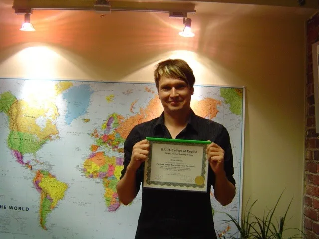 Bret, a proud graduate of Eliane's TESOL course!