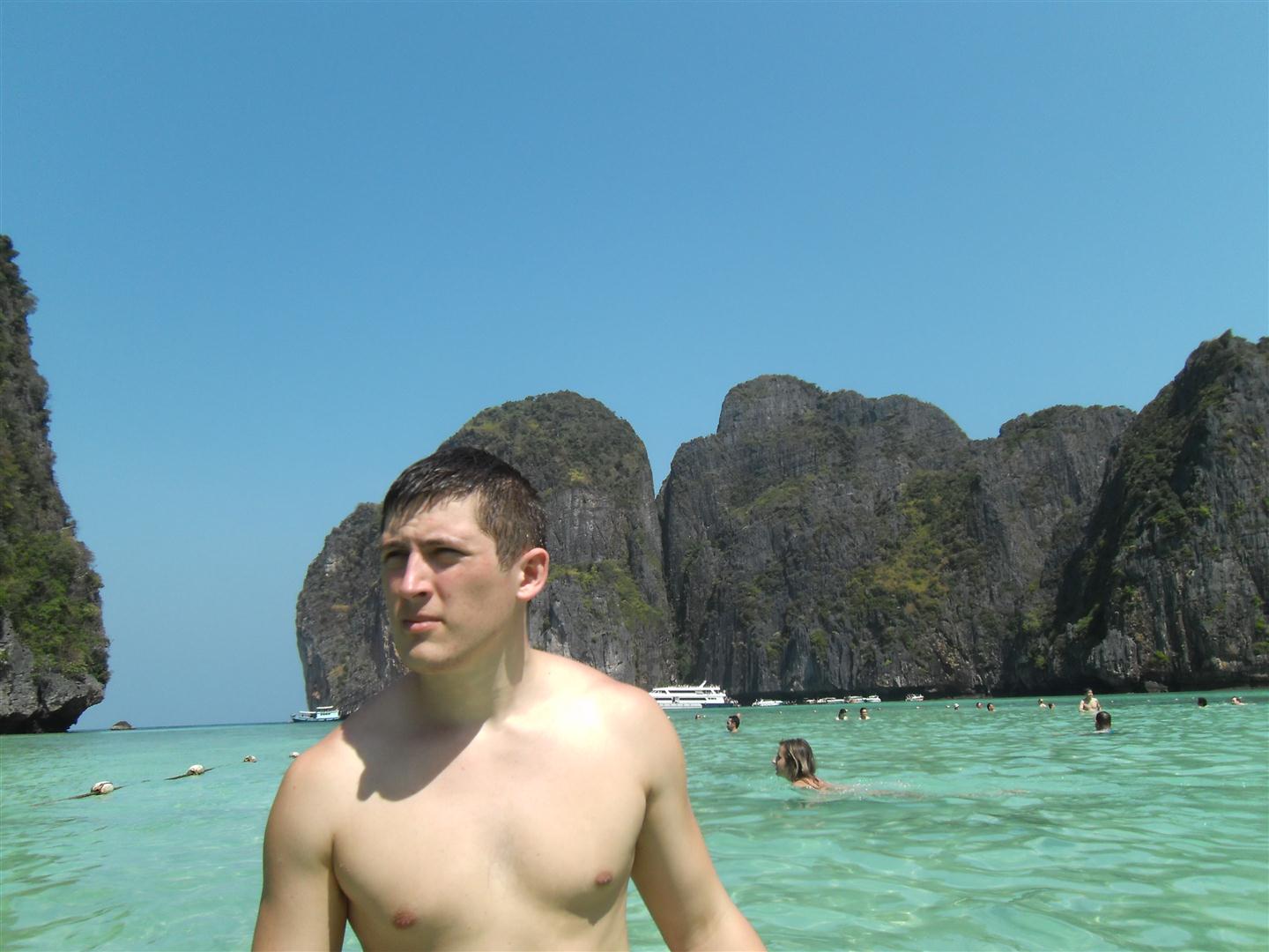 John at Maya Bay in Thailand's heavenly islands.
