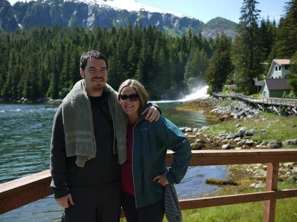 Mike and Lindsay enjoying the hot springs in Alaska, 2010.