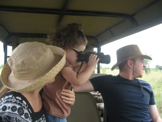 Rose looking at animals on safari in South Africa. So cute!