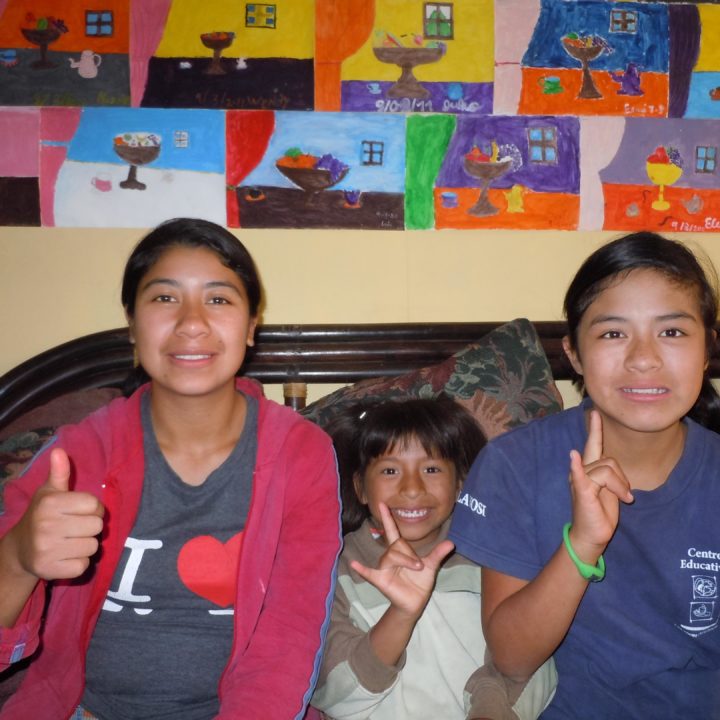 Kate's Guatemala friends, Rosa, Ale, and Laura at LAVOS.