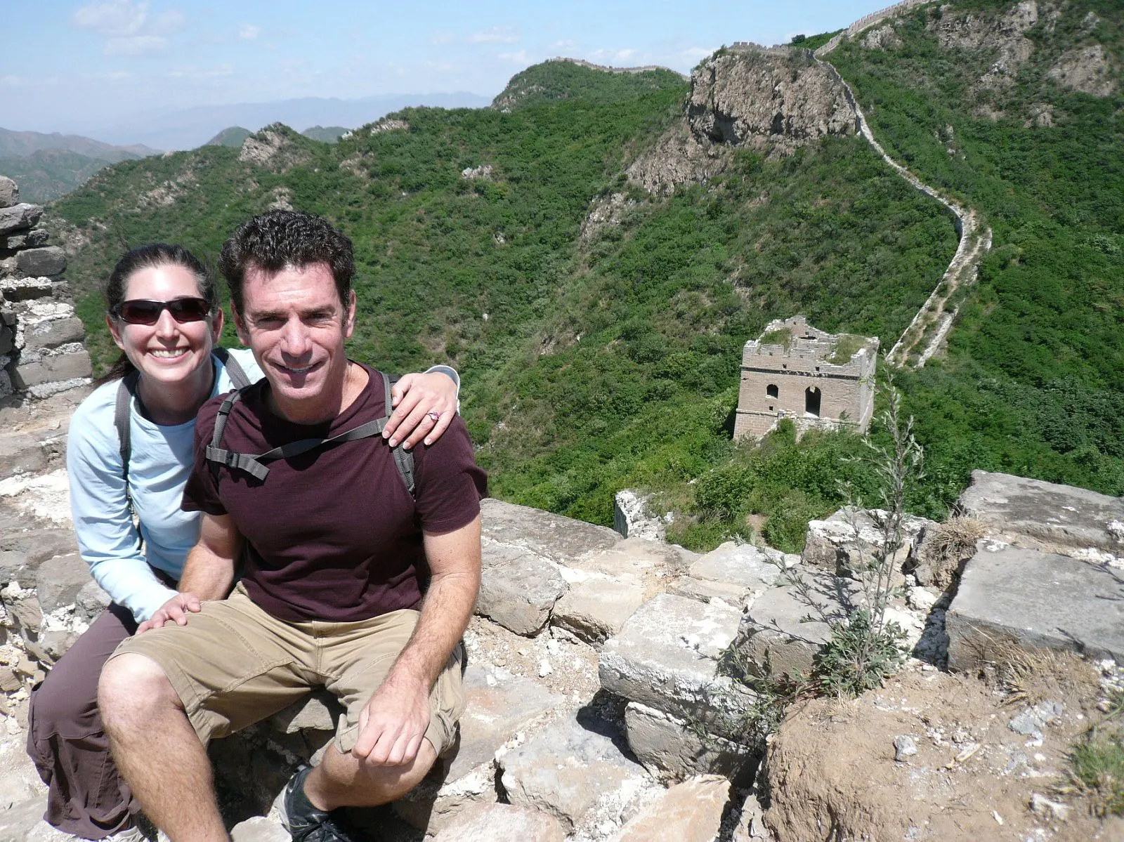 Lisa and George at the Great Wall of China.
