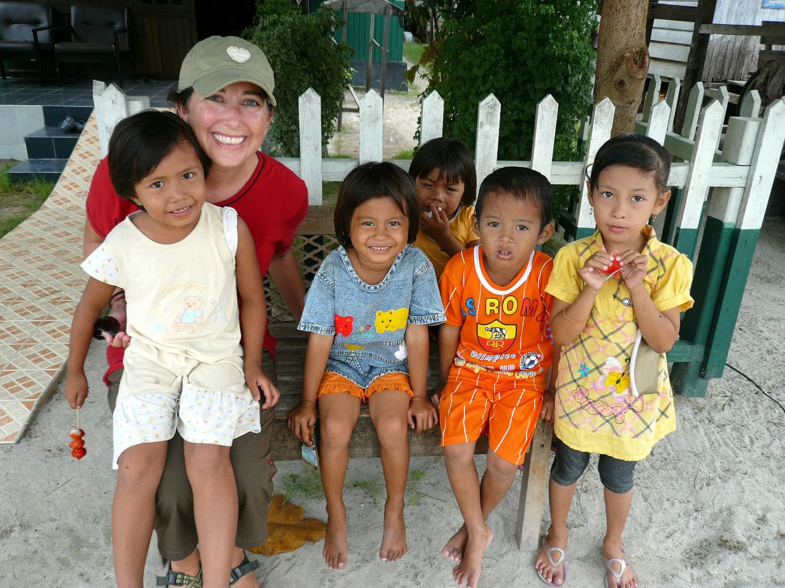 Lisa with kids in Indonesia. So wonderful!