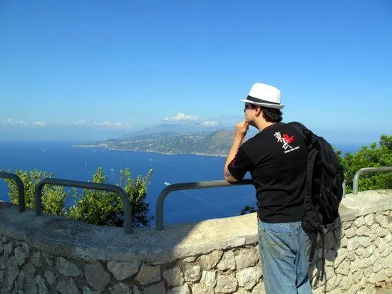 Whitney's husband, Chris, enjoying the view in Capri, 2011.