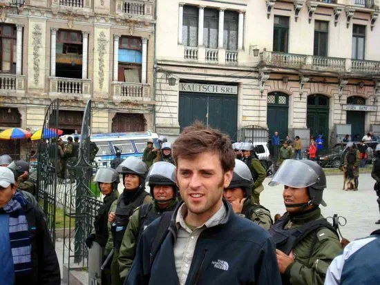 Chris at The March for Indigenous Rights in La Paz, Bolivia.