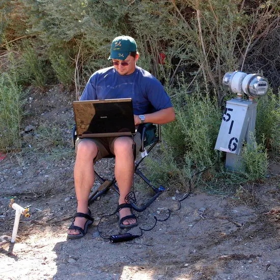 Korbus teaching online in the middle of nowhere!