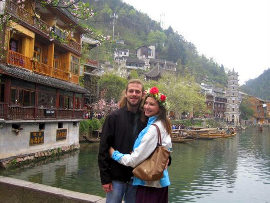 Alyssa in Feng Huang, Hunan, China with her boyfriend for her 23rd birthday.