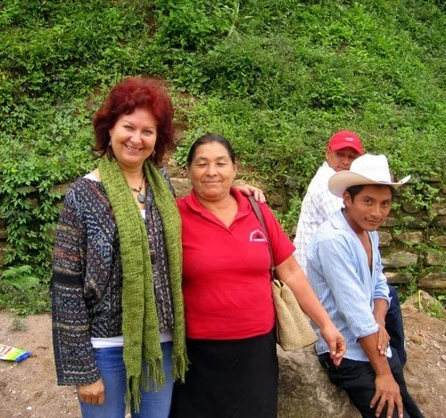 Jill with colleagues in Honduras, where she leads a school.