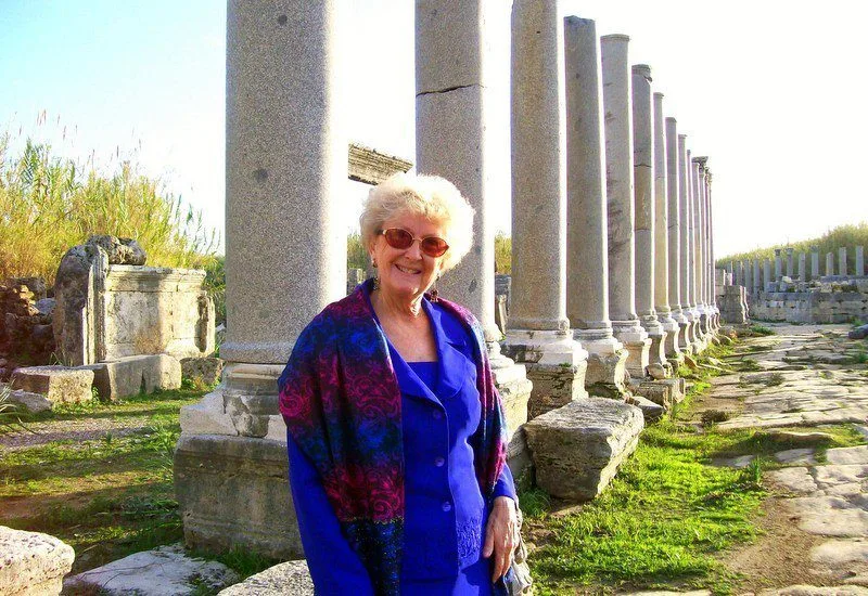 Marilyn in Perge, Turkey. This remarkable woman made her travel dreams come true. Will you?