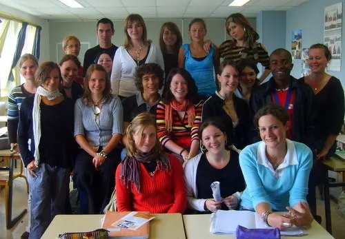 Rashaad and one of his classes in Eu, France.