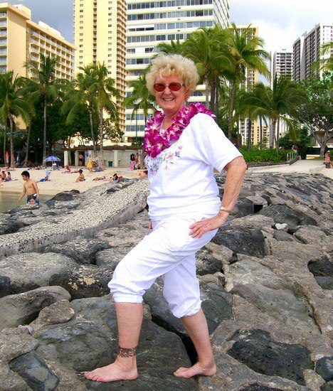 Posing beautifully at Waikiki Beach, Hawaii.