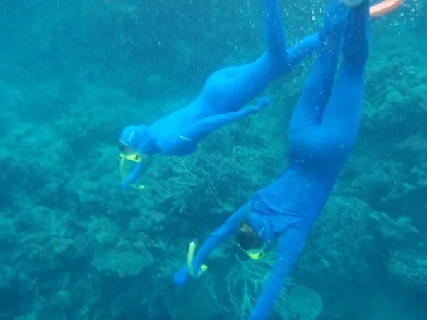 Two of Sarah's students diving at the Great Barrier Reef!