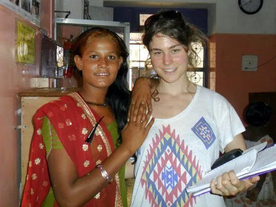 Charlie on her volunteer holiday in Goa, India.