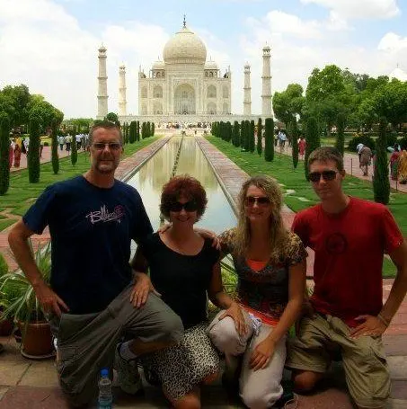 Jill's family at the Taj Majal in India in 2009.