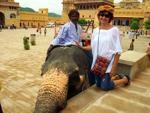 With an elephant friend in Rajasthan travel.