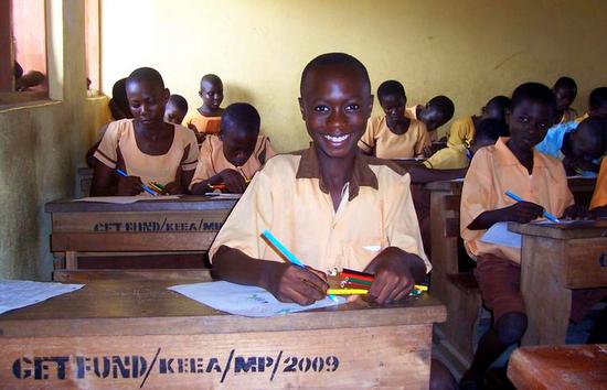 Lovely photo of one of Sue's cheerful students in Ghana.