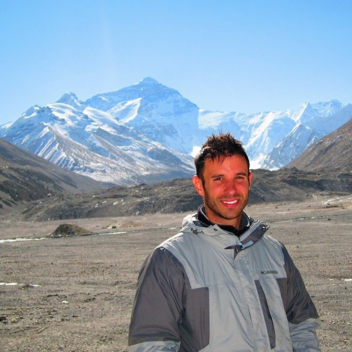 Rory at his arrival to Everest Base Camp in Tibet.