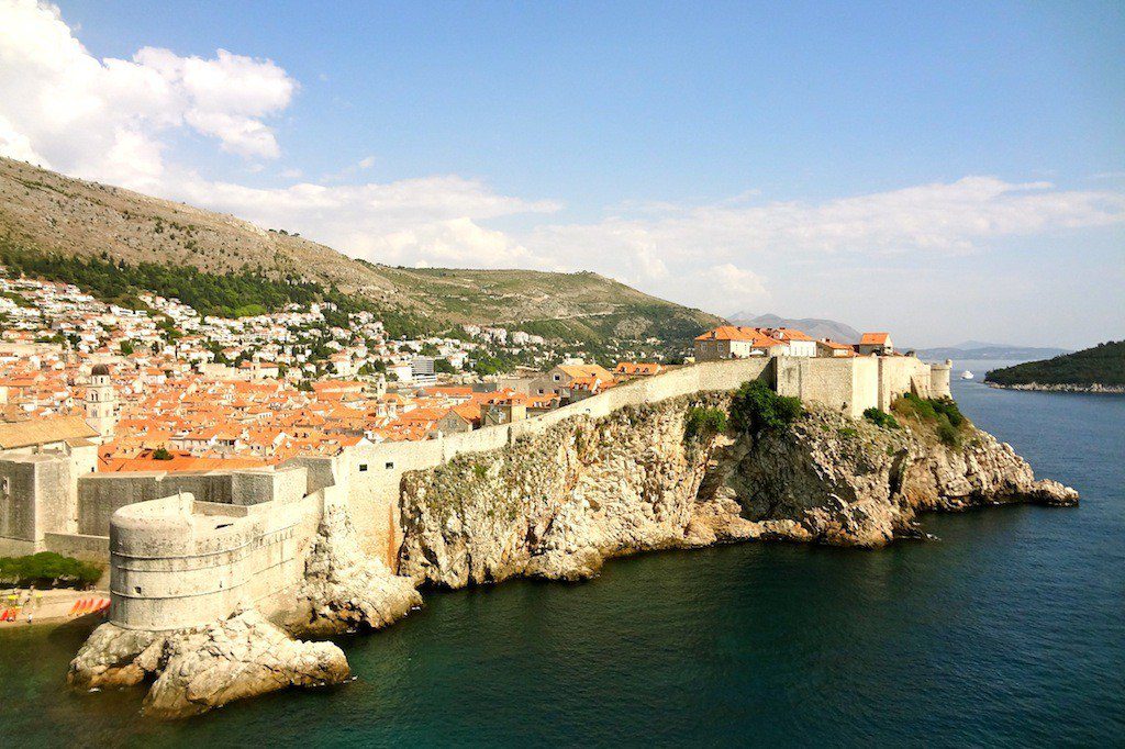 Finding an overlook at the Old Walled City of Dubrovnik, Croatia in Europe.