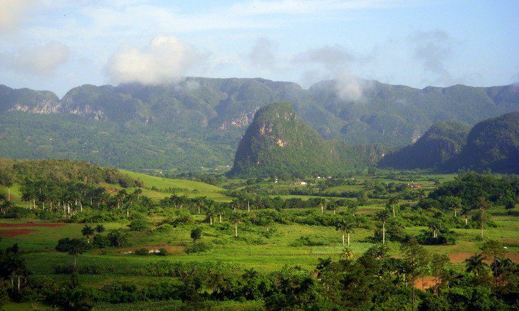 The magical mountain mound formations in Vinales, Cuba.