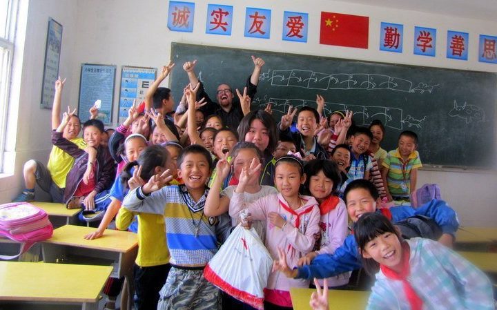 Chris's super happy classroom in China!