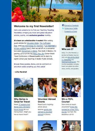 A peek at the August Teaching Traveling e-Newsletter!