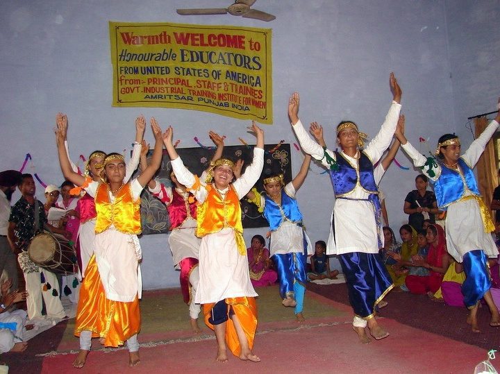 A student performance in India for traveling teacher, Gail!