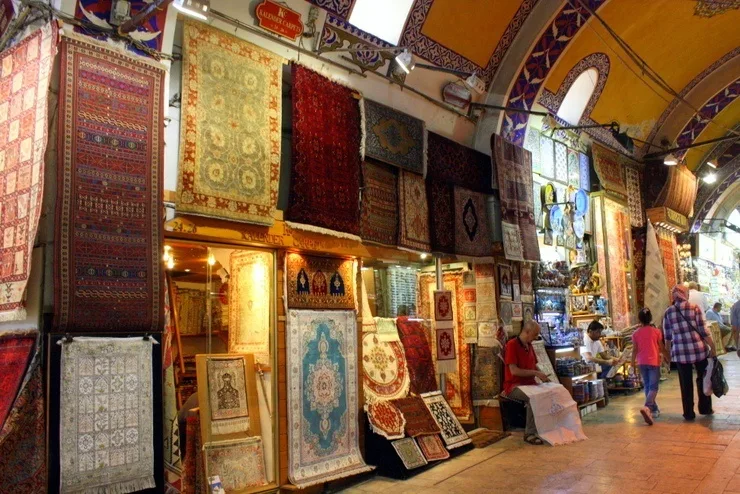 Rugs in the Grand Bazaar in Istanbul, Turkey.