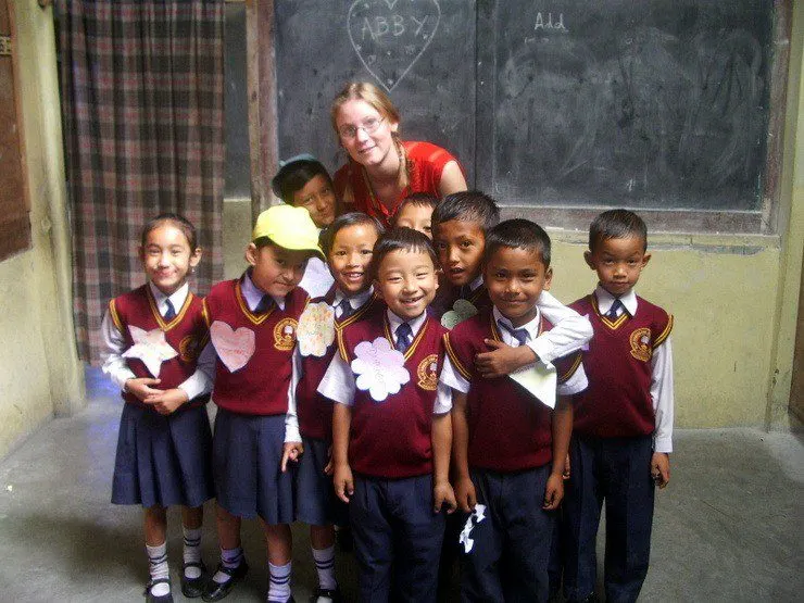Happy students in Abigail's class in India!