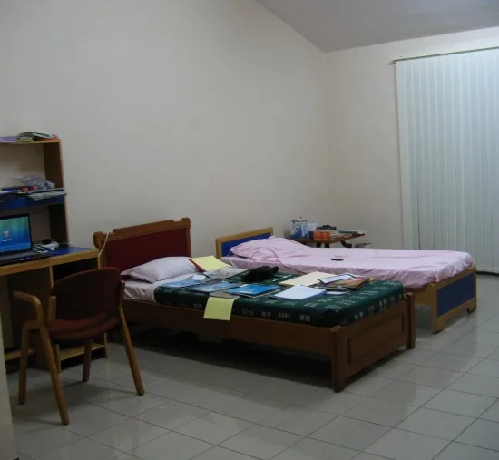 Sandy's room on campus in India.
