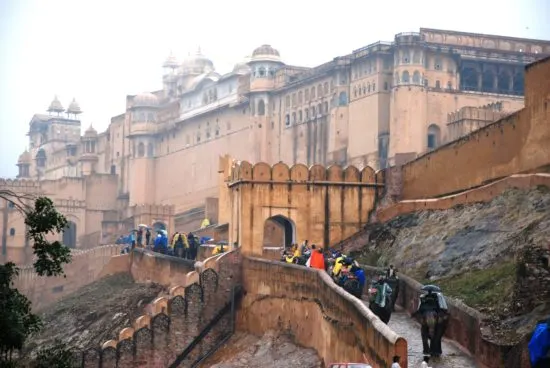 Famous Amer Fort in Jaipur, India.