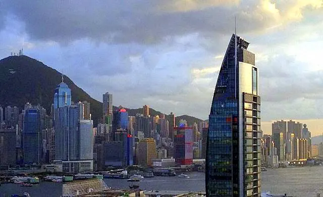 The striking Hong Kong skyline.