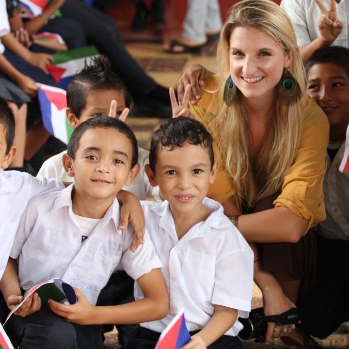 Kat visiting a school in Guancaste, Costa Rica.