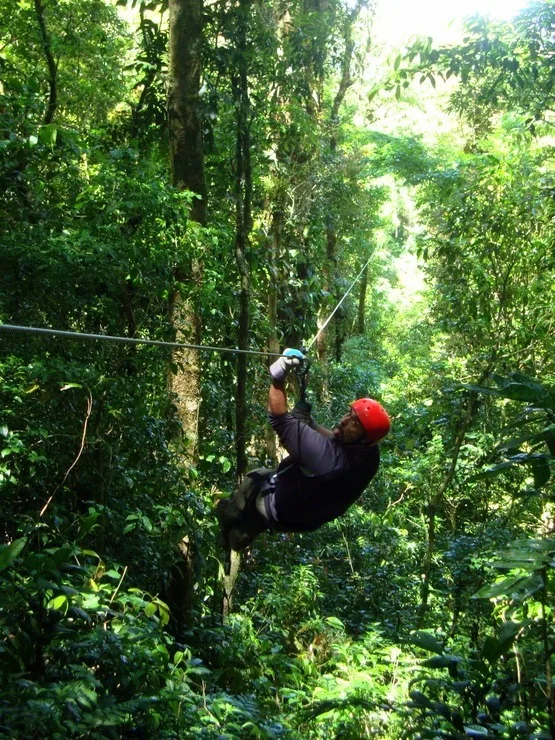On a zip Line in Costa Rica!