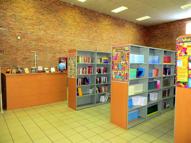 A picture of one of the libraries Mica built with another Fulbright in South Africa.