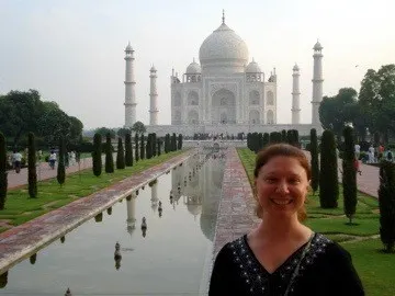 Kelly at the Taj Mahal, Agra, India.