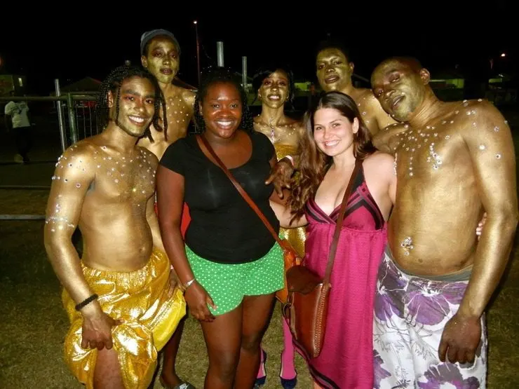 Amanda at Carnival in Trinidad with some friends.