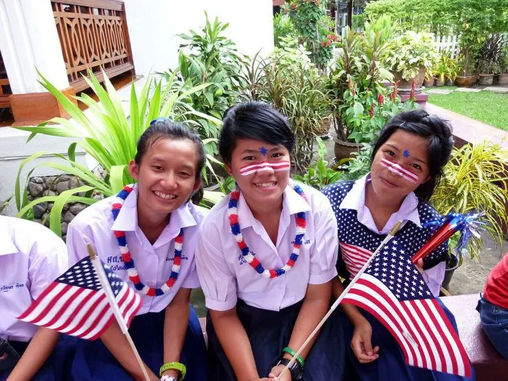 4th of July with Lani's school, at the US Consulate in Chiang Mai, Thailand, 2013.